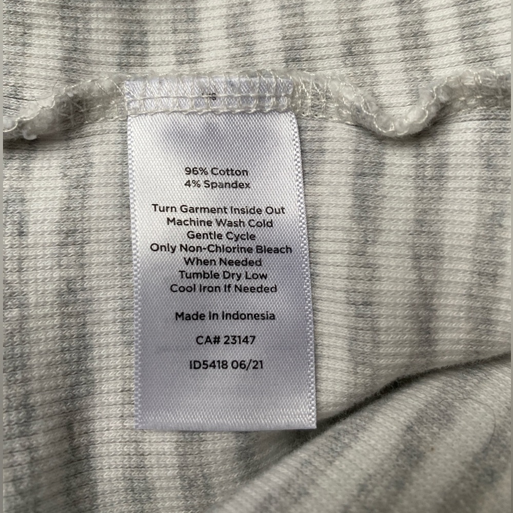 HAVEN WELL WITHIN XL TALBOTS Rib Knit Cotton Henley Top Striped - Picture 7 of 9